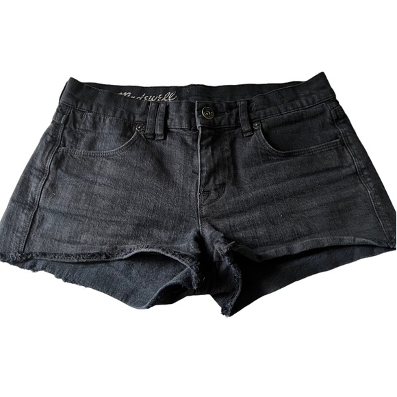 Madewell Black Jean Folded Cutoff Raw Hem Shorts - Picture 2 of 4